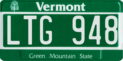 VT license plate LTG948