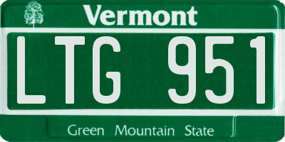 VT license plate LTG951