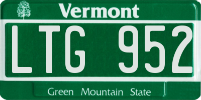 VT license plate LTG952