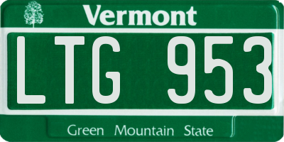 VT license plate LTG953