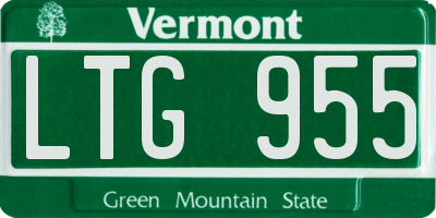 VT license plate LTG955