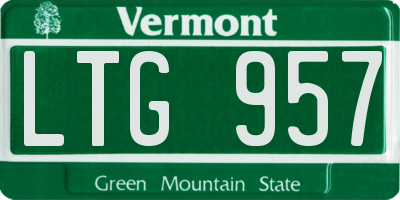 VT license plate LTG957