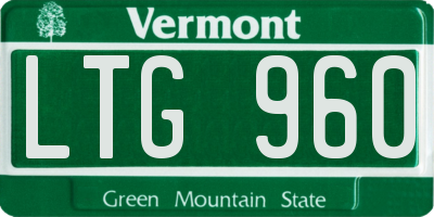 VT license plate LTG960