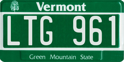 VT license plate LTG961