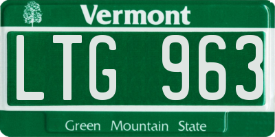 VT license plate LTG963