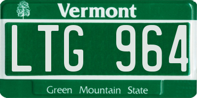 VT license plate LTG964
