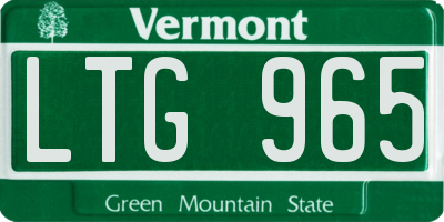 VT license plate LTG965