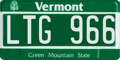 VT license plate LTG966