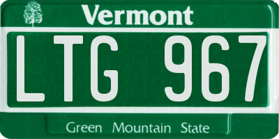 VT license plate LTG967