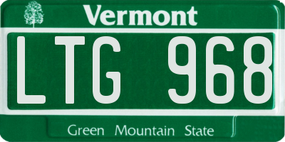 VT license plate LTG968