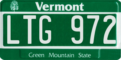 VT license plate LTG972