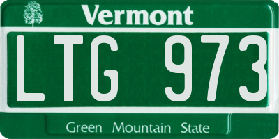 VT license plate LTG973