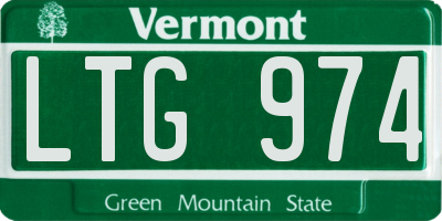 VT license plate LTG974