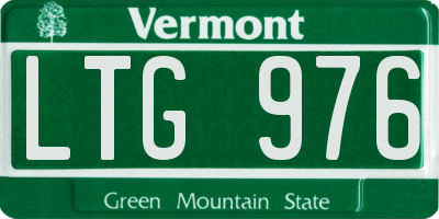 VT license plate LTG976