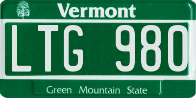 VT license plate LTG980