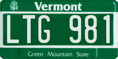VT license plate LTG981