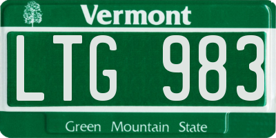 VT license plate LTG983