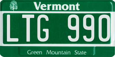 VT license plate LTG990
