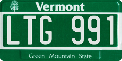 VT license plate LTG991