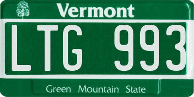 VT license plate LTG993