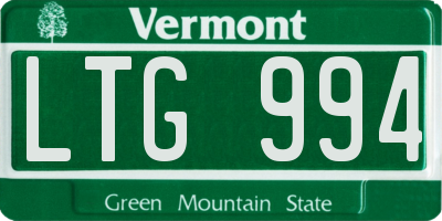VT license plate LTG994