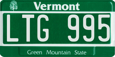 VT license plate LTG995
