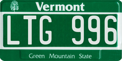 VT license plate LTG996