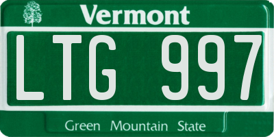 VT license plate LTG997