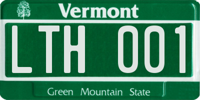 VT license plate LTH001