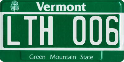 VT license plate LTH006