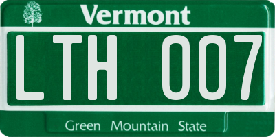 VT license plate LTH007