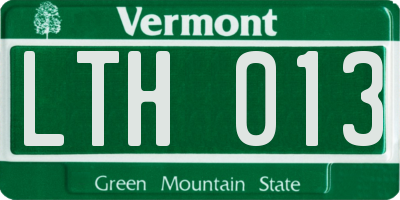 VT license plate LTH013