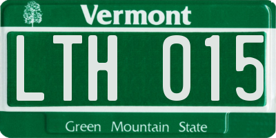 VT license plate LTH015