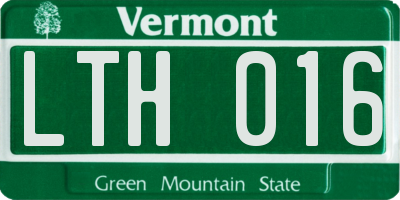 VT license plate LTH016