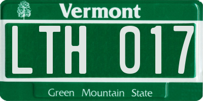 VT license plate LTH017