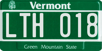 VT license plate LTH018