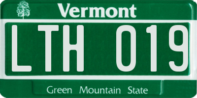 VT license plate LTH019