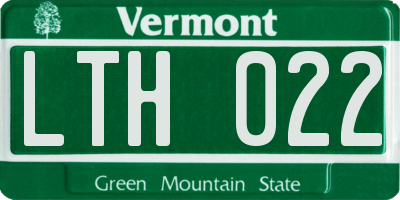 VT license plate LTH022