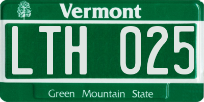 VT license plate LTH025