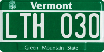 VT license plate LTH030