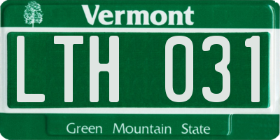 VT license plate LTH031