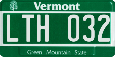VT license plate LTH032