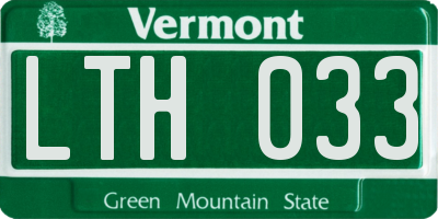 VT license plate LTH033