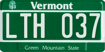 VT license plate LTH037