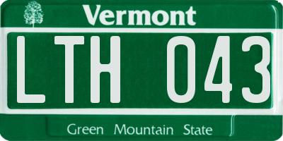 VT license plate LTH043