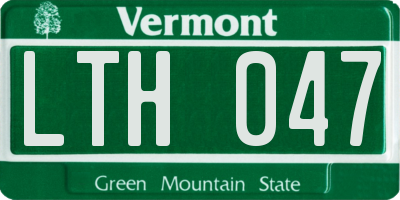 VT license plate LTH047