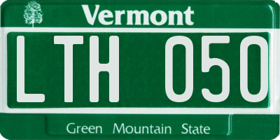 VT license plate LTH050