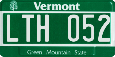 VT license plate LTH052