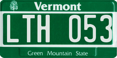 VT license plate LTH053