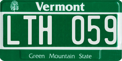 VT license plate LTH059